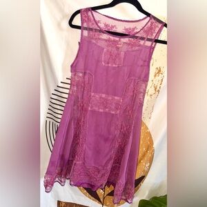 Free People purple Lace Detail dress